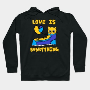 love is everything, lovely cat Hoodie